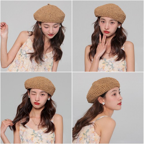 Damen stroh beret sommer - beret,