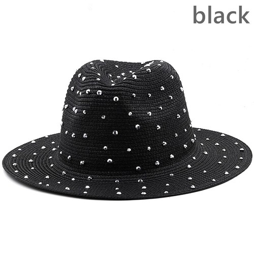 Damen stroh sonnenhut - sonnenhut, strass